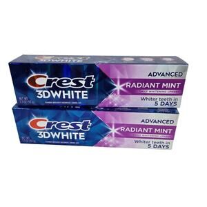 Crest 3D White Radiant Mint Whitening 3.3 oz Toothpaste NEW 2 pack